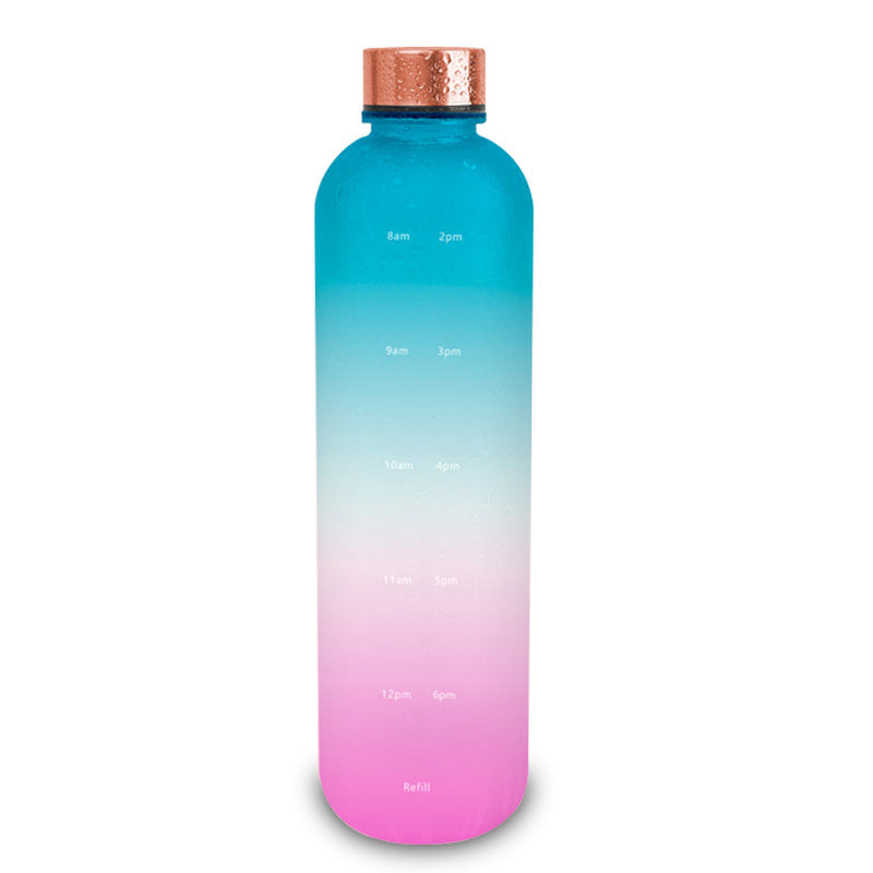 Frosted Gradient Sports Water Bottle 1L – BPA-Free Tritan with Handle