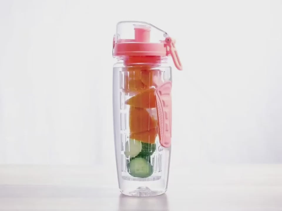 Fruit Infuser Water Bottle (32oz/1L) – BPA-Free Tritan, Leakproof Sport Design