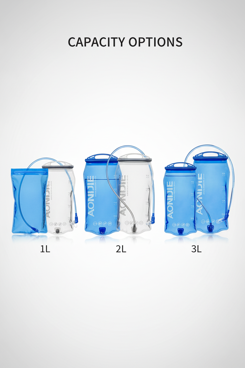 Sports Hydration Water Bladder Bag – TPU Foldable, BPA-Free (1L–3L)